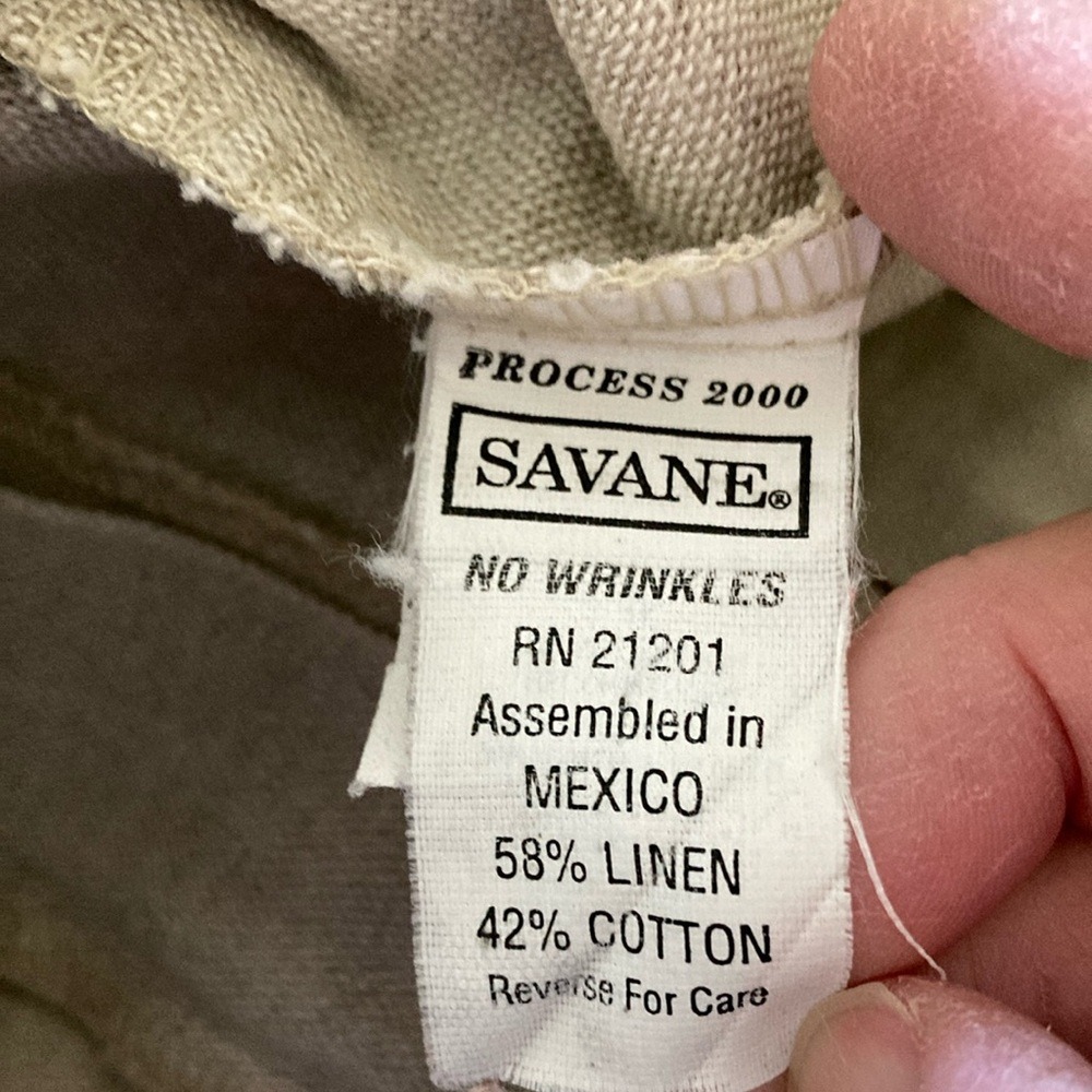 Vintage Savane Womens Barrel Style‎ Linen Cotton High Rise Pant Size 10S Tan - Picture 11 of 14